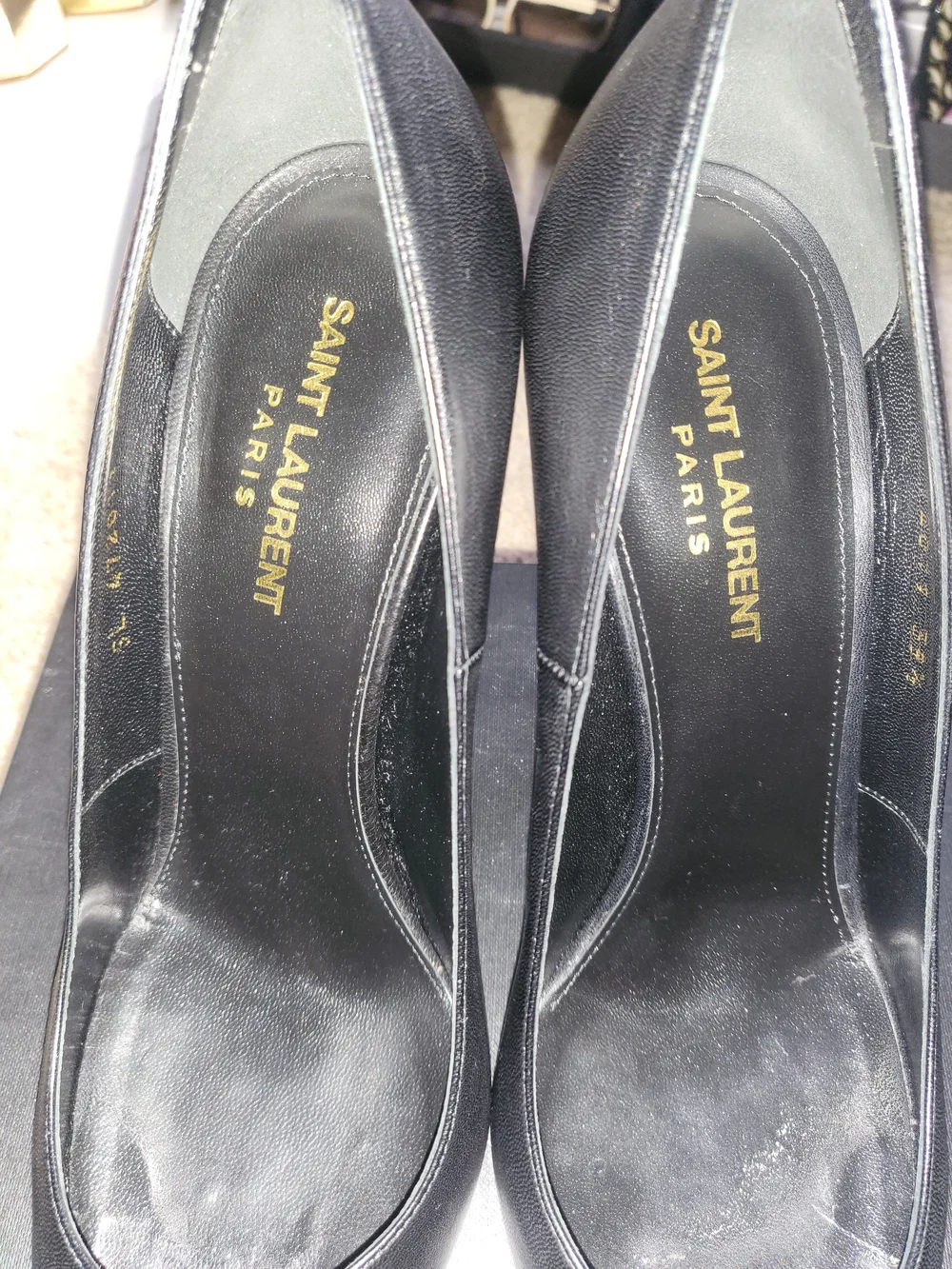 Saint Laurent Black Opyum Pointed-Toe Leather Pumps - Picture 4 of 7
